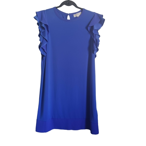CLEARANCE SALE!!  MICHAEL Michael Kors Vibrant Blue Ruffle Sleeve Mini Dress - Picture 1 of 8